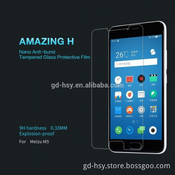 HUYSHE cell phone for Meizu M5 anti-shock tempered glass screen protector guard for Meizu M5